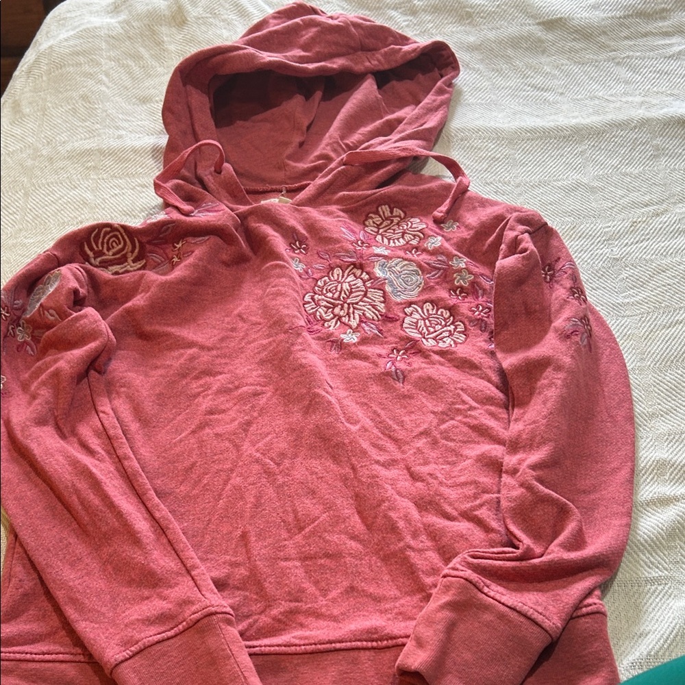 Aeropostale Floral Embroidered Hoodie